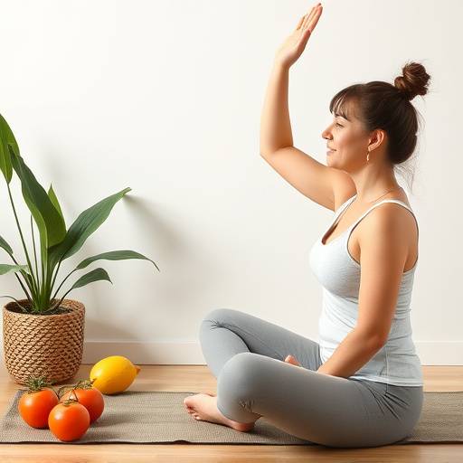 A person enjoying a healthy lifestyle through exercise, nutritious meals, and mindfulness practices.